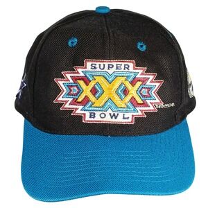 Super Bowl XXX‎ Hat OSFA Black Blue Vintage 1996 NFL Cowboys Steelers Retro
